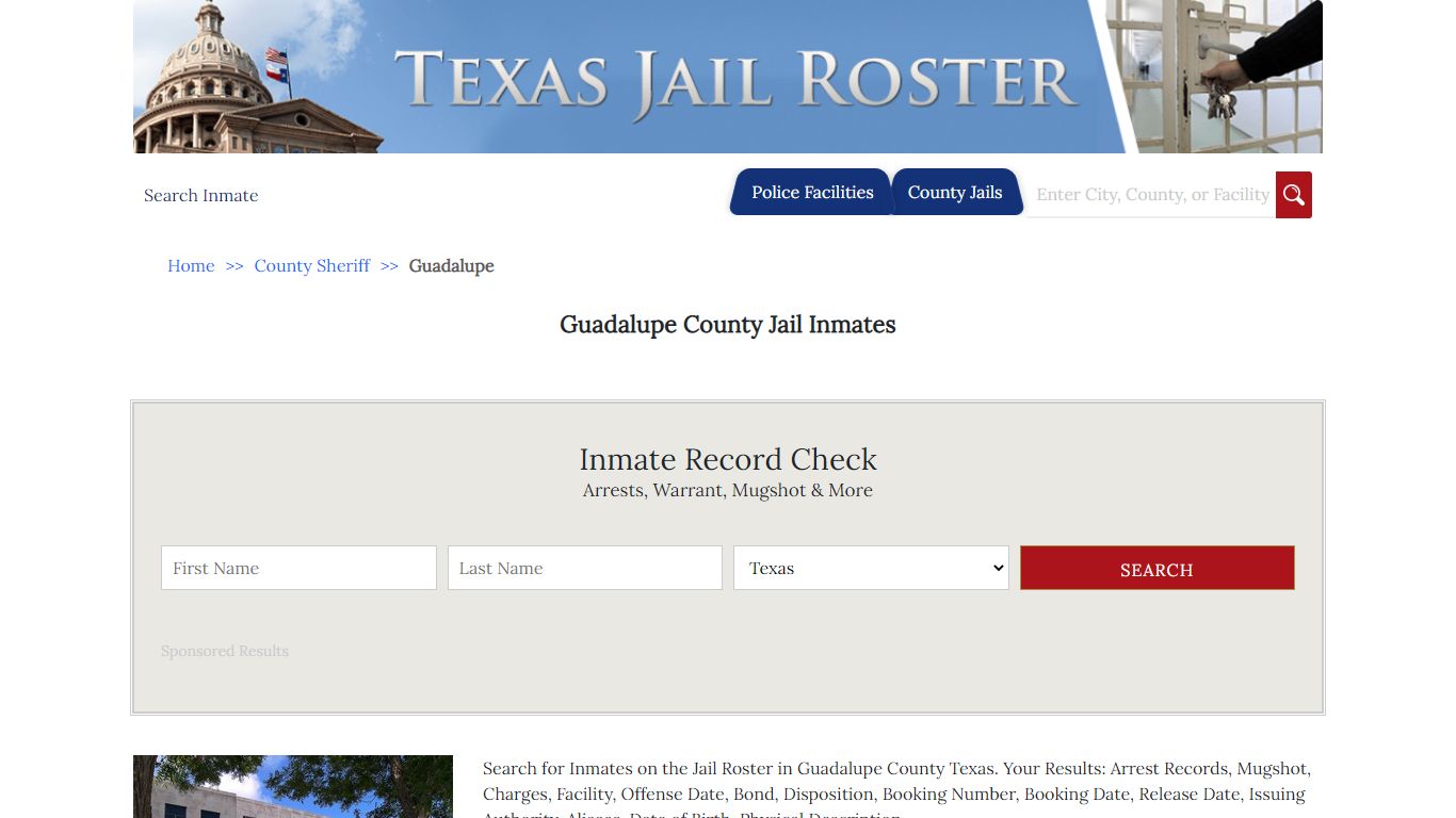 Guadalupe County Jail Inmates - Jail Roster Search